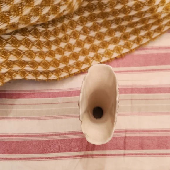 Lee Wollard Pink Cream,Gold  Floral  vase Jewelry, Make-up Brush Holder vintage - Picture 3 of 12